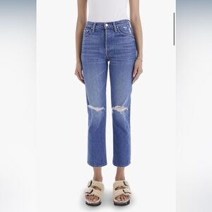 Mother women’s jeans size 27 the tomcat playing with scissors blue straight leg